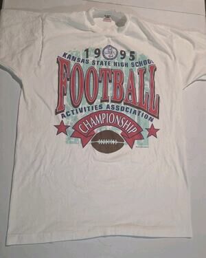 Vintage 1995 Kansas State High School Football Championship T Shirt XL Made USA